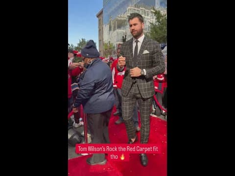 Tom Wilson rocks a fire fit on opening night red carpet