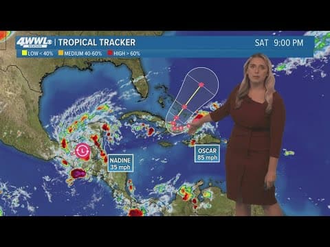 Saturday 10pm Tropical Update: Nadine moves inland in southern Mexico, Hurricane Oscar near Bahamas