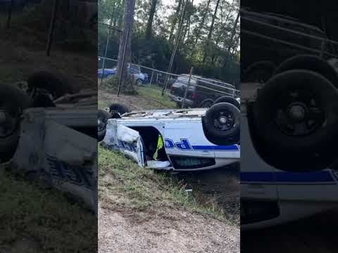 Slidell police officer is OK after flipping cop car during a chase.
