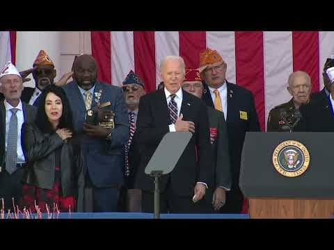 President Joe Biden sings along to 'God Bless America' at Veterans Day ceremony