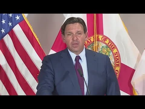 Gov. DeSantis speaking at news conference in Tampa