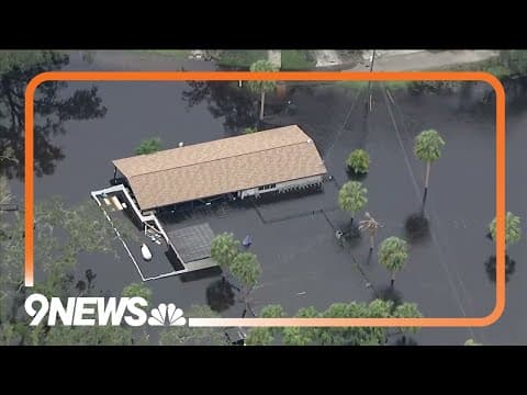 Aerial view of flooding in Florida after Hurricane Milton