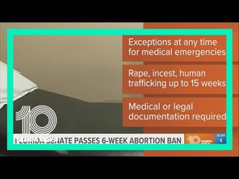 Florida Senate passes 6-week abortion ban, bill heads to House