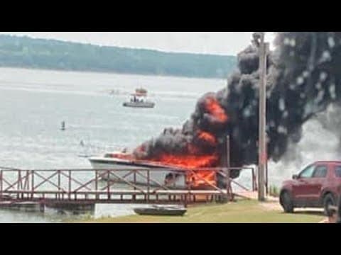 5-year-old boy hospitalized after boat explosion on an Oklahoma lake