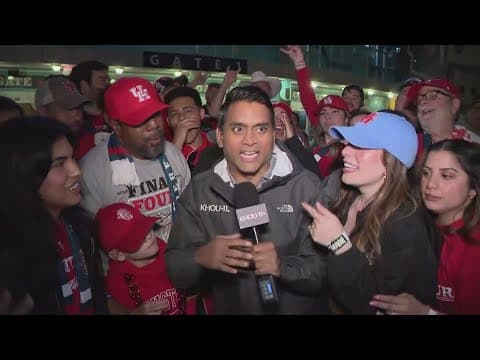 Houston fans celebrate thrilling Houston Cougars Final Four win over Duke