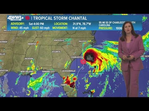 Saturday 6 PM Tropics Update: Tropical Storm Chantal swirls toward South Carolina