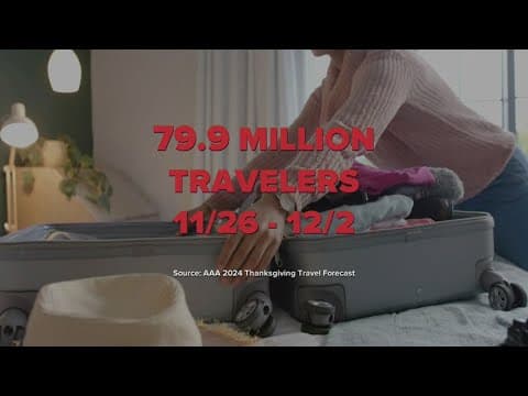 Experts say to prepare for congested roads and busy airports this Thanksgiving