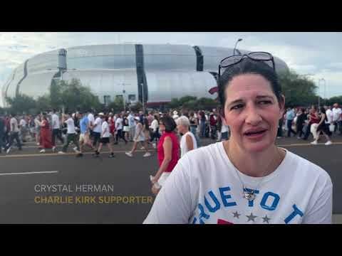 Thousands gather at Arizona stadium to mourn Charlie Kirk