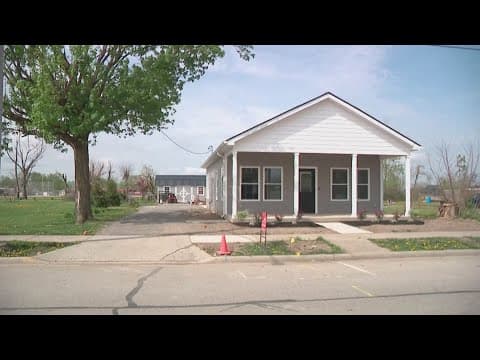 Indian Lake resident gets keys to new home after destructive tornado last year