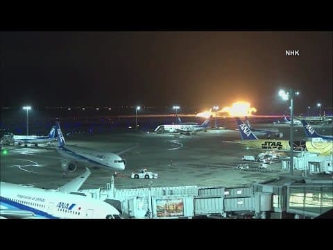 Planes collide on runway in Japan