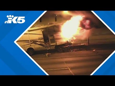 Evening commute snarled after RV fire closes I-90 out of Seattle for hours