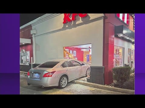 Video shows aftermath of chase that ended in crash into KFC restaurant