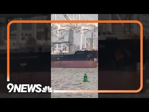 First cargo ship passes into Baltimore past collapsed bridge