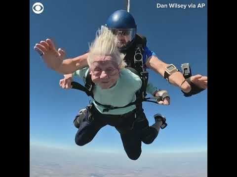 104-year-old woman skydives #shorts
