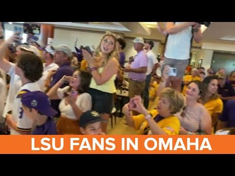 LSU fans give Tigers crazy send off in Omaha prior to championship game