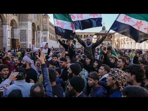 Thousands of Syrians celebrate in central Damascus during first Friday prayers since Assad's fall