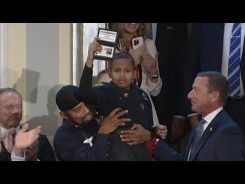 President Trump makes 13-year-old cancer survivor honorary Secret Service member
