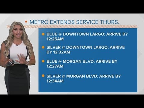Metro expands hours for Thursday Night Football Commanders game