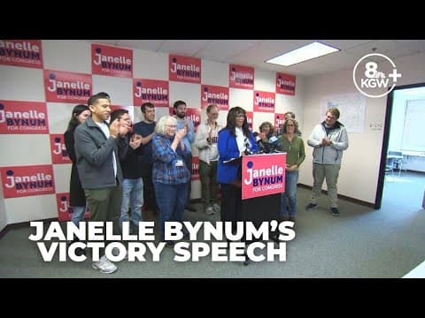 Janelle Bynum victory speech for Oregon 5th Congressional District race