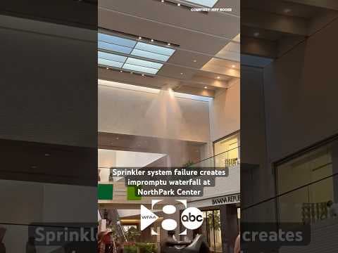 A sprinkler system failure caused flooding at Dallas’ NorthPark Center