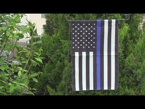 Neighborhood fights back, puts up police flags after Licking County resident told to remove it