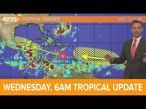 Wednesday, 6 am Tropical Update: Two areas could development