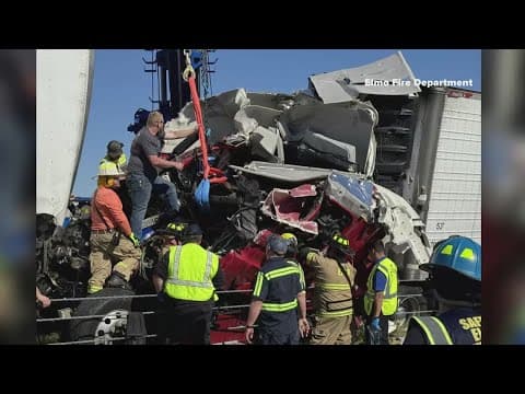 Major vehicle crash involving 3 18-wheelers on I-20 near Terrell