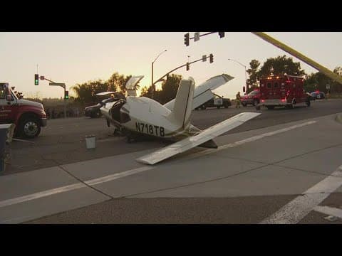 Small plane crash lands on road in San Marcos