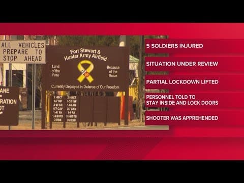 5 soldiers were injured in the active shooter situation at Georgia's Fort Stewart