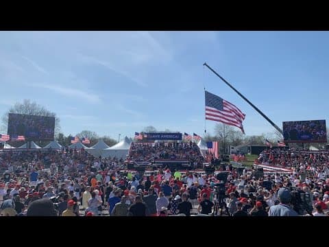 Supporters gather in Delaware County for Trump rally