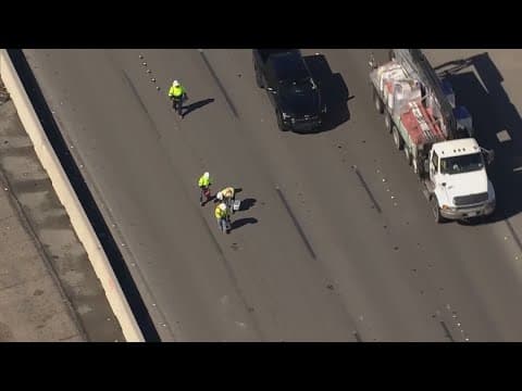 TxDoT restripes parts of I-45 after snowplows scrape off stripes, pavement buttons