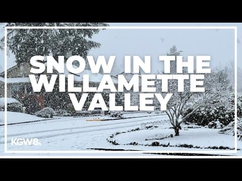 Snow falls in the Willamette Valley