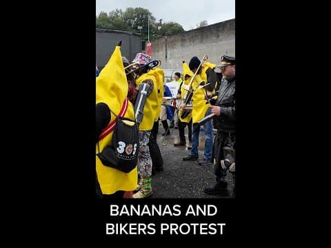 Bananas and bikers protest in Portland