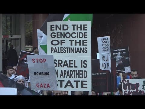 Protesters hold 'Justice for Palestine' rally at City Hall