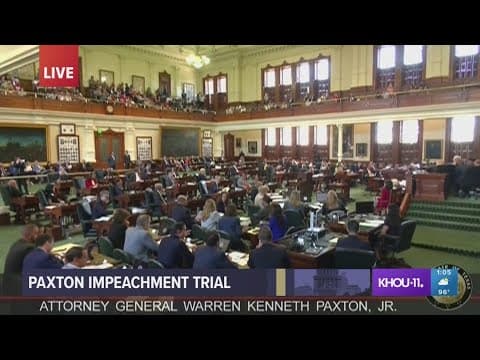 Suspended Texas Attorney General Ken Paxton not on Senate floor after lunch  at impeachment trial