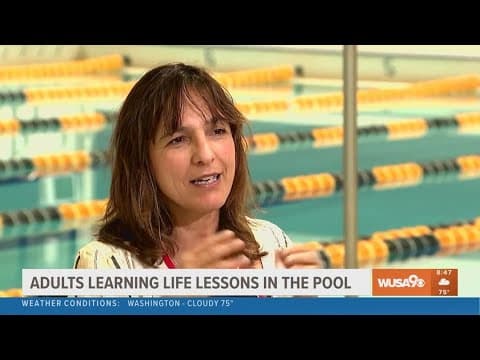 Adults learning life lessons in the pool