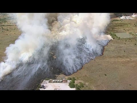 LIVE: Huge grass fire producing heavy smoke in North Texas