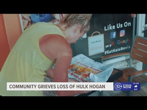 Fans are paying tribute to Hulk Hogan at his Clearwater Beach restaurant