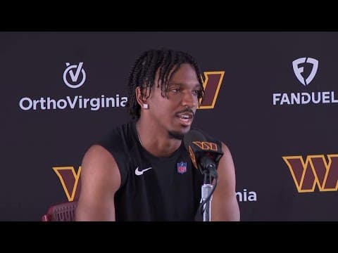 Full presser: Commanders QB Jayden Daniels addresses media at training camp