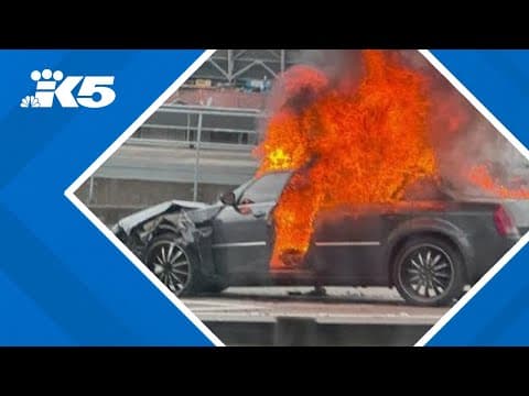 Two people ran from scene of fiery crash on I-5, police say