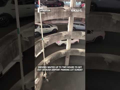 Drivers stuck for up to two hours in Bush Airport parking lot #shorts