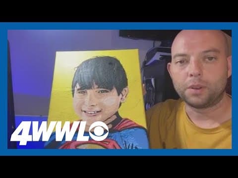 Local artist paints portrait of organ donor Adrian Fajardo as a superhero