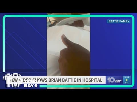 Auburn running back Brian Battie gives thumbs up from hospital as he recovers from shooting