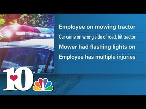 Driver hits Hawkins County employee on mower