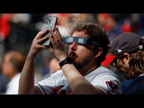 Cleveland Guardians fans enjoy total solar eclipse at Progressive Field