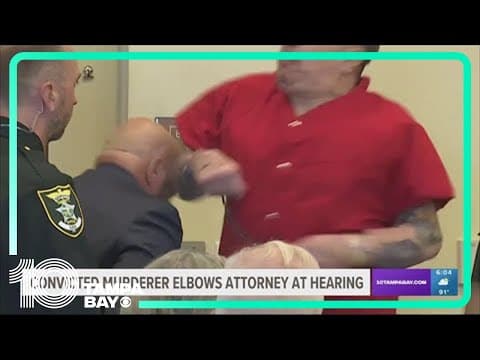 Convicted Florida murderer elbows attorney in the face during hearing
