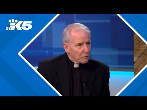 Father Michael Ryan of St. James Cathedral reacts to new pope