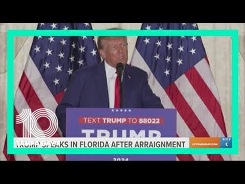 Former President Trump speaks at Mar-a-Lago hours after being arraigned on criminal charges