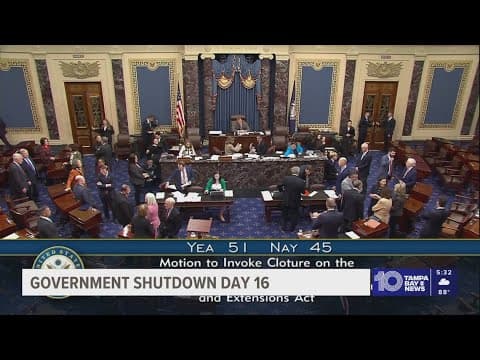 As the government shutdown reaches its 16th day, a bill to fund Pentagon, U.S. service members faile