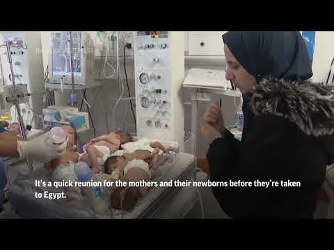 Gaza mothers reunite with babies amid evacuation